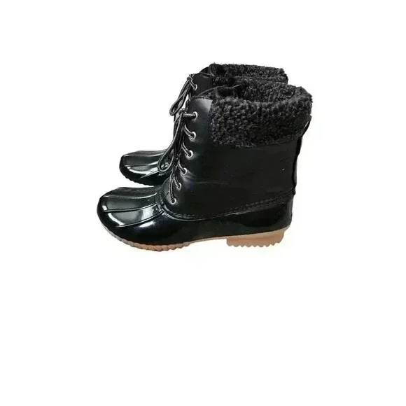 Nature Breeze Womens Winter Boots Mid Calf Waterproof Faux Fur Black Size 3 - Picture 5 of 10